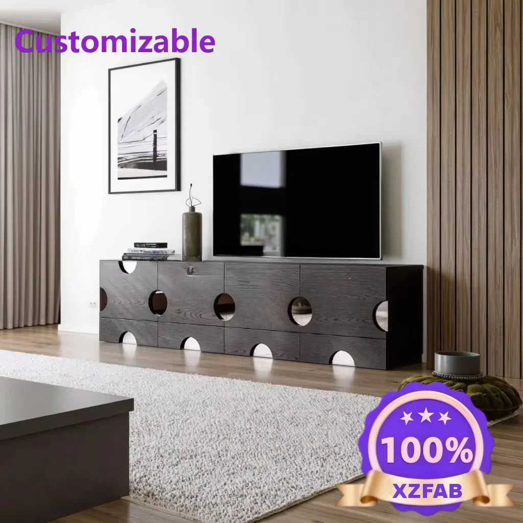 Factory Direct 2026 @#Mid-Century Modern Chinese-Style Wooden TV Cabinet Adjustable Height Storage for Bedroom Office Living