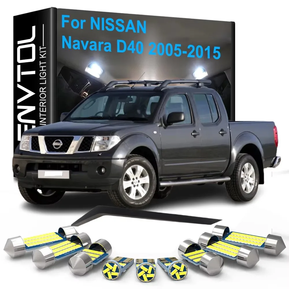 9pcs LED Interior Lights Canbus For Nissan Navara D40 2005 2006 2007 2008 2009 2010 2011 2012 2013 2014 2015 Dome Reading Lamps