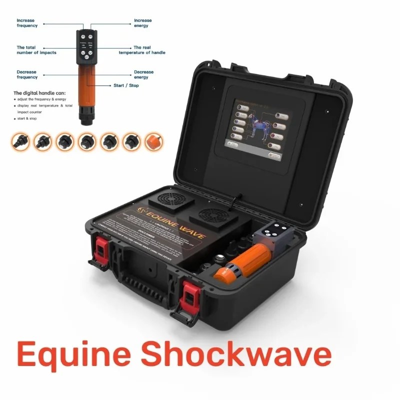 Equine Shockwave therapy machine Suitcase Radial Shock Wave Device for Horse Treatment