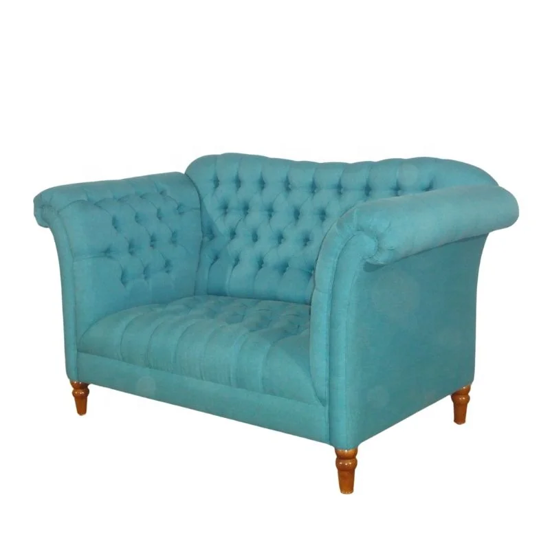 Tufted Living Room Sofa Wooden Upholstered Sofa for European Style Living Room Furniture Antique Reproduction Chesterfield Sofa