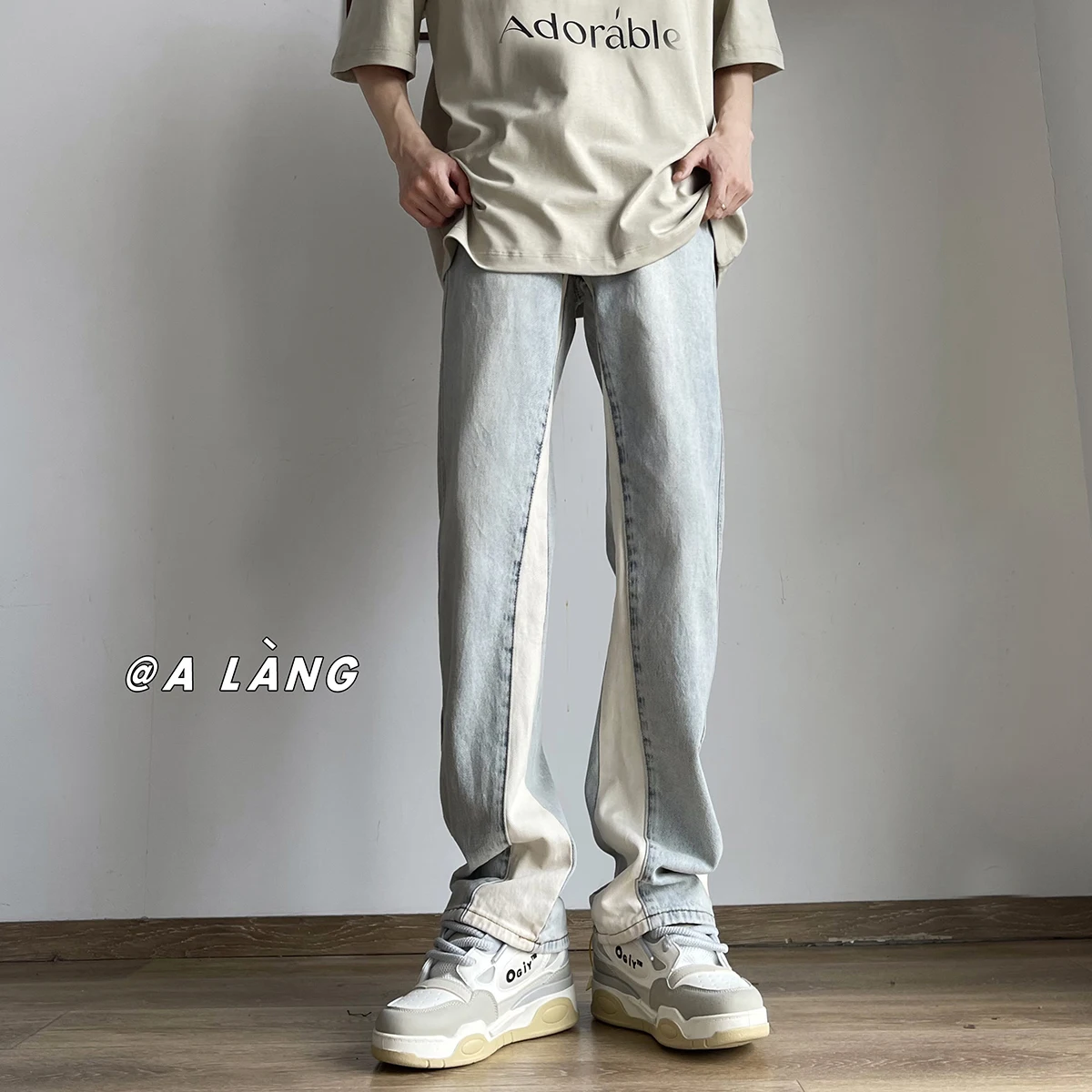 

Slim Fit Straight Leg Jeans Men's Thin Autumn Casual Pants American Vibe High Street Faionable Wear Resistant Stone Waed