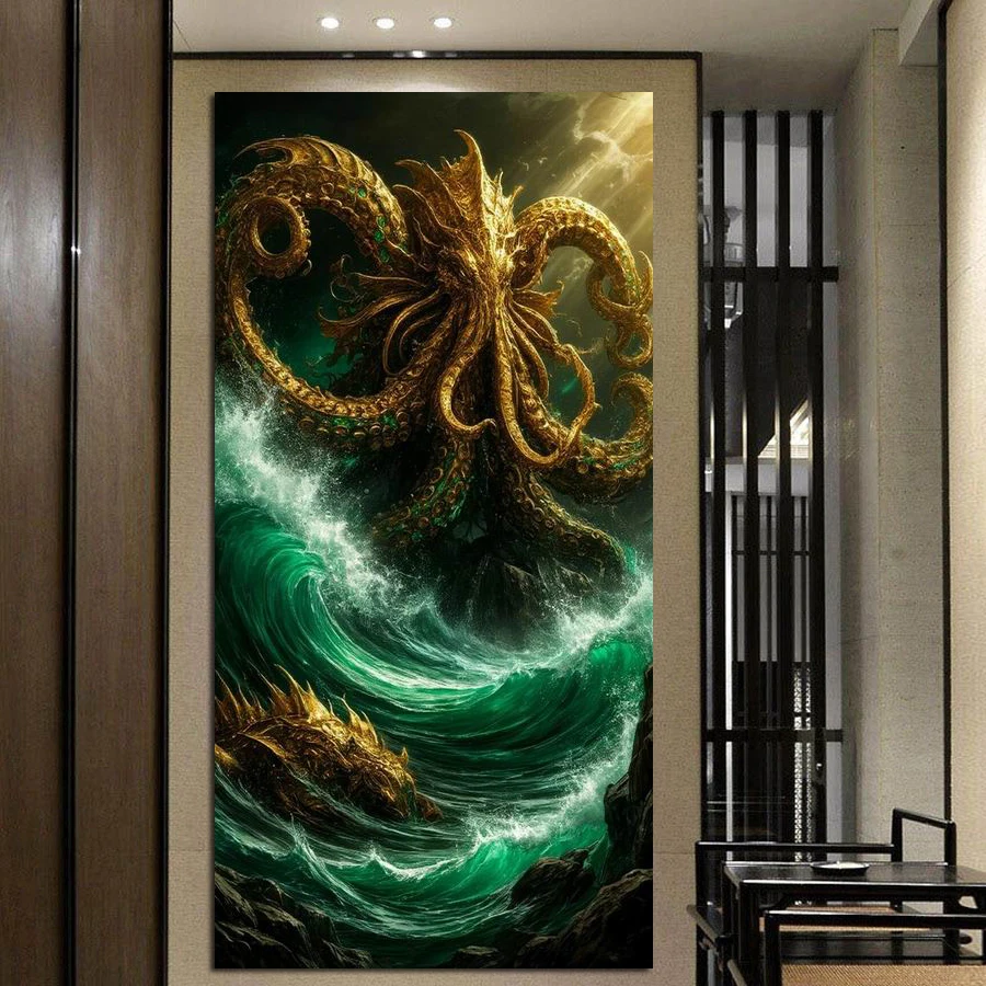 

Fullcang Jellyfish Large Size Diy Diamond Painting Kits Water Monster Scenery Full Square Round Drill Mosaic Embroidery Picture
