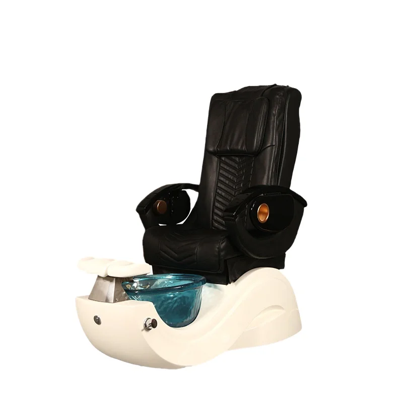 

Modern Nail Salon Luxury Multifunctional Massage Colorful Customized Crystal Basin Foot Pedicure Chair