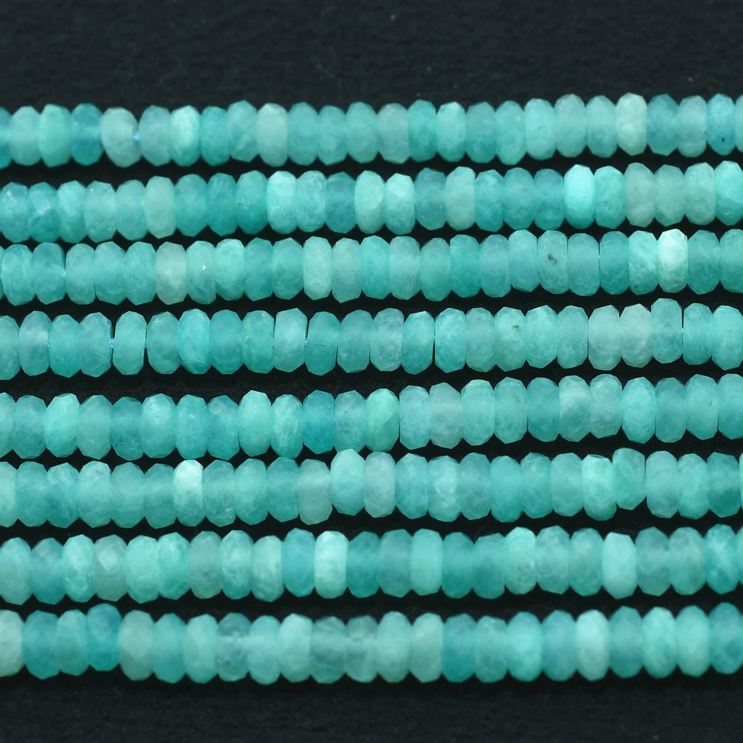 Natural Peruvian Amazonite Faceted Slice Rondelle Beads 3.8mm, Thickness About 1.8mm