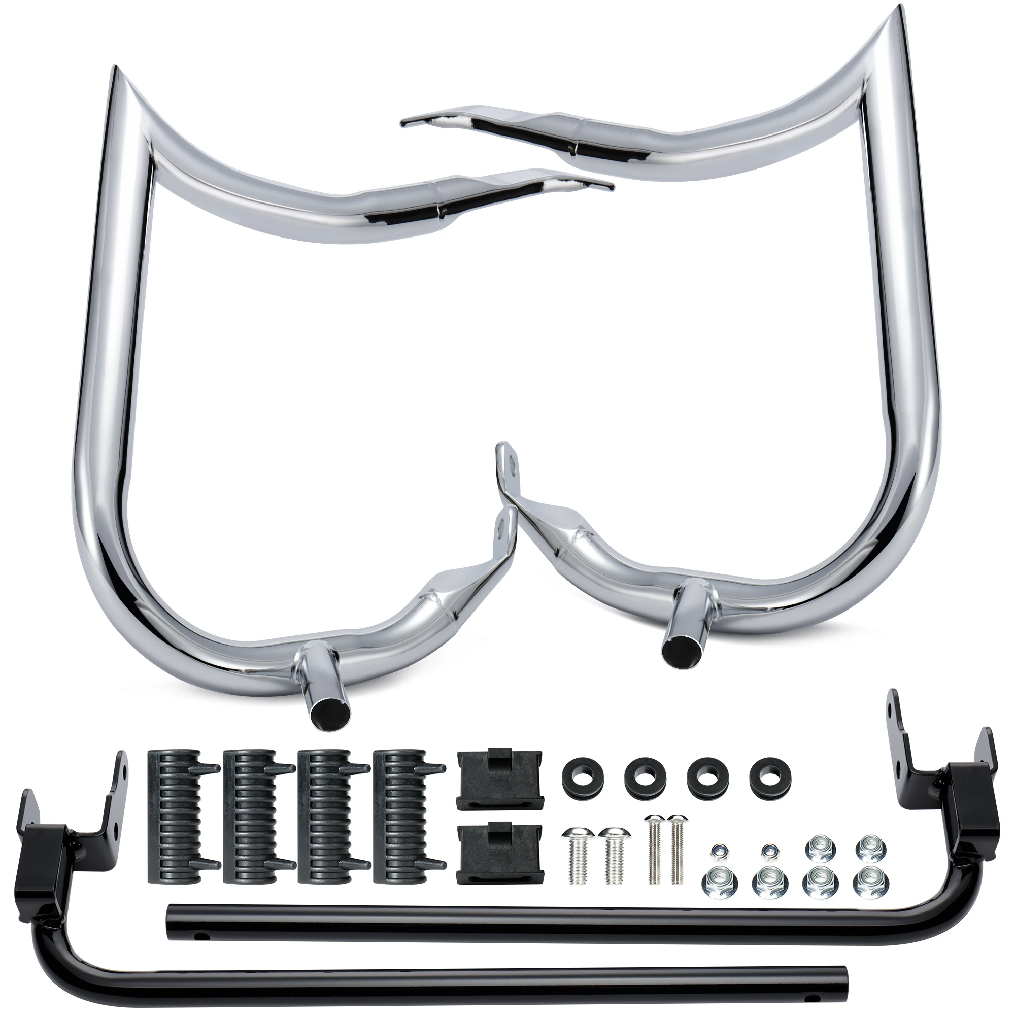 

1.25" Touring Rear Saddlebag Bracket Guard Bars for Harley 2014-Up Street Glide Road Glide Electra Glide Road King, Chrome
