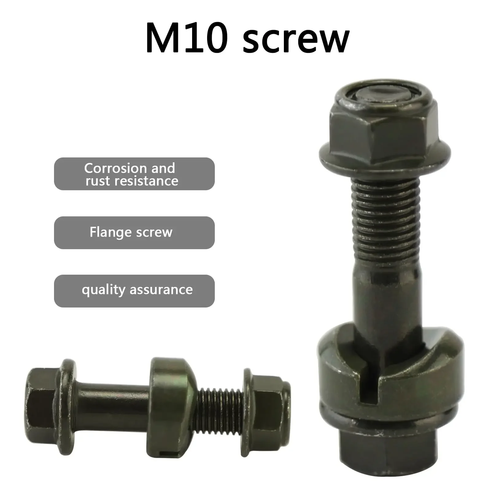 Hex Head Steering Column Fastening Bolt Set M10*50MM with Anti-Loosening Washers Fit for most Motorcycle Scooter Mopeds