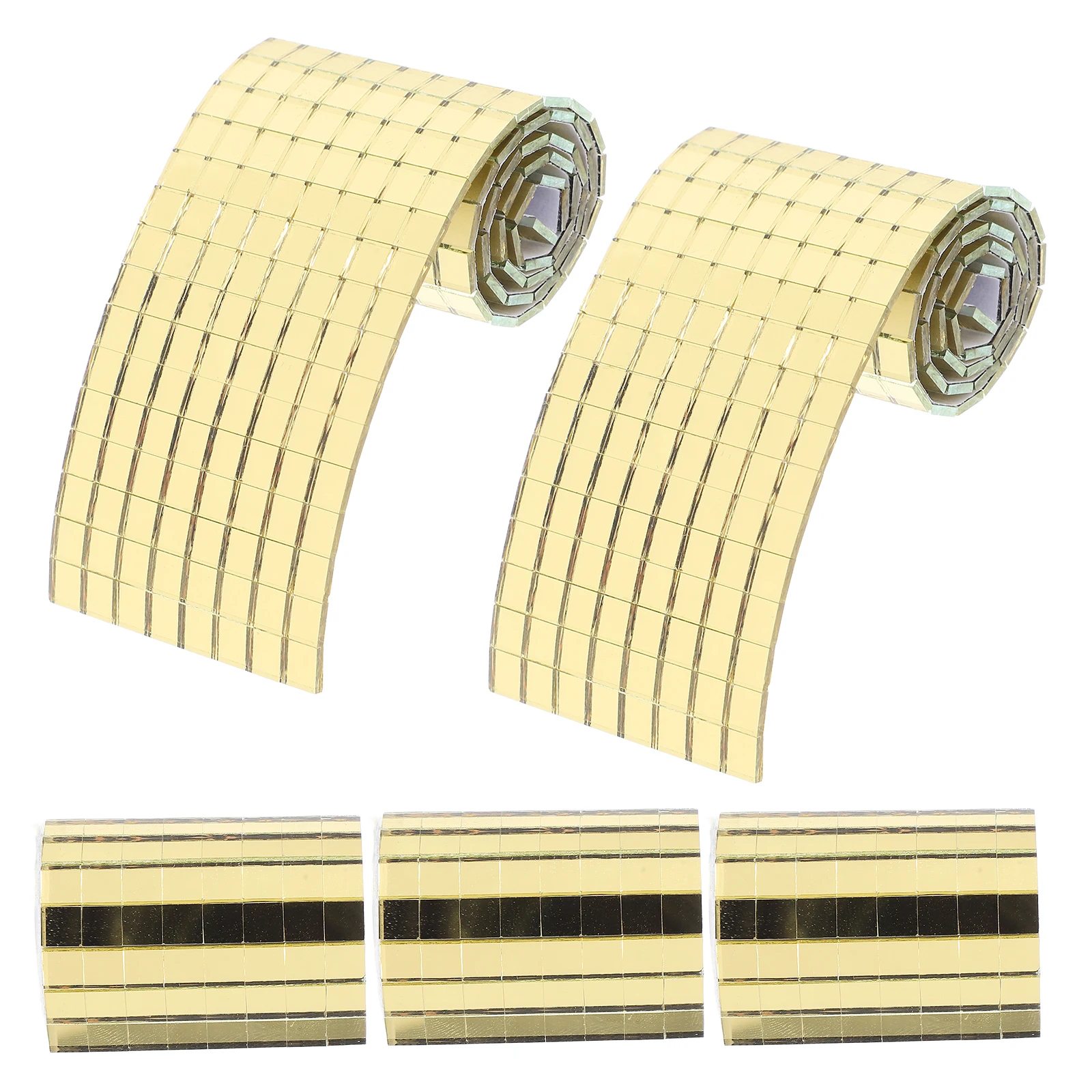 

5 Pcs Mosaic Wall Stickers Self Adhesive Mirror Decorative Shower Decal Dresser Wedding Golden Tiles Waterproof Home