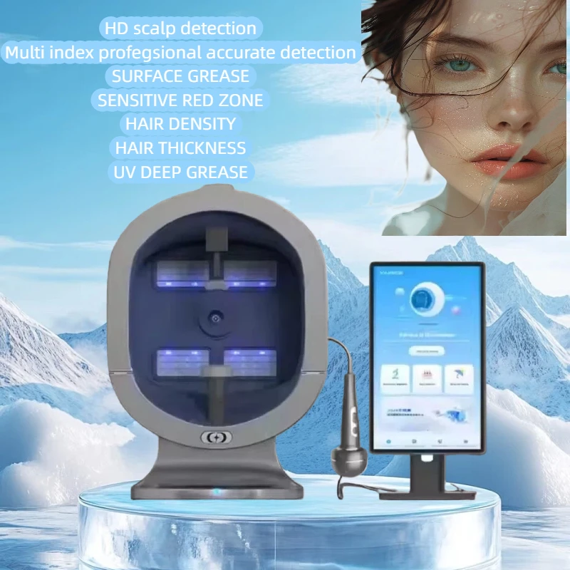 3D Skin Scanner Care Facial Analyzer Monitor Machine Magic Mirror Portable Testing English Detector Face Camera Test Analysis