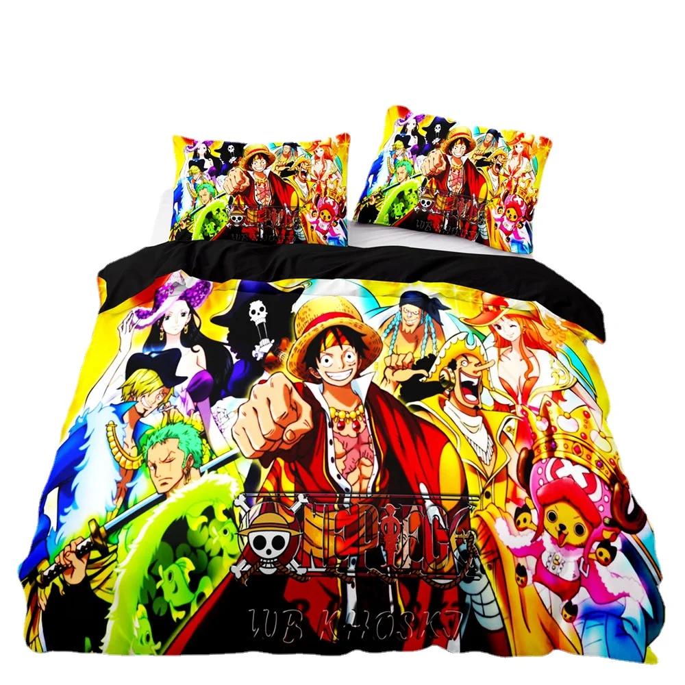 ONE PIECES Bedding Set Monkey D.Luffy Duvet Cover 3D Printing Quilt Cover Pillowcase Kids Boys Teenagers Gift