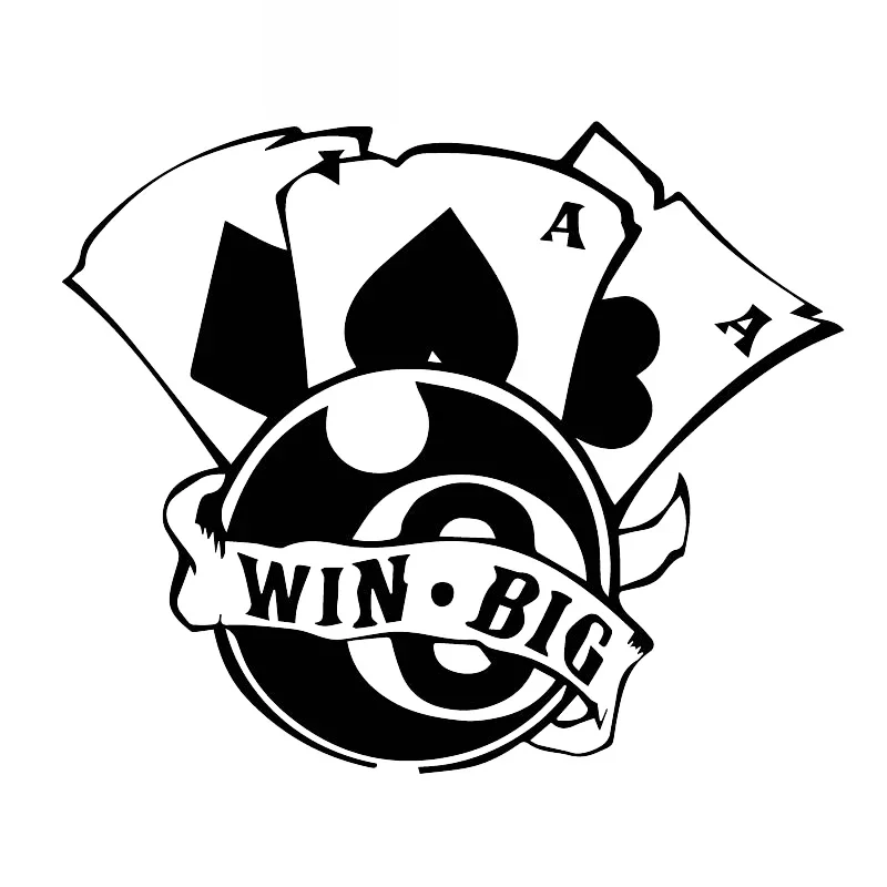 

Hot Selling Poker Pattern Decals Fashion Car Window Stickers Personalized Pvc Waterproof Decals Black/white, 17cm*14cm