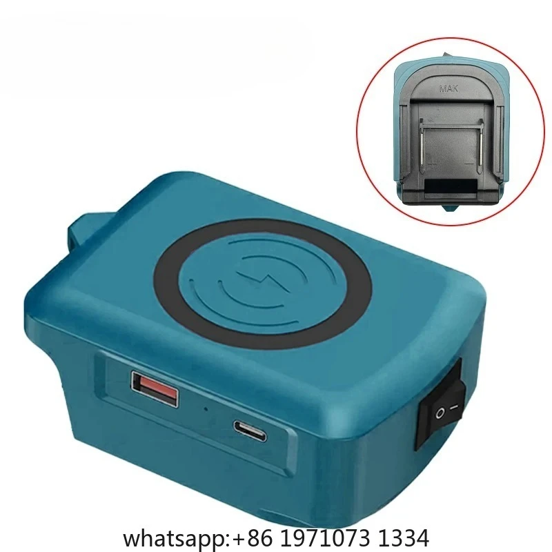 Universal 18V 20V Li-ion Battery Wireless Charger USB Type-C Phone Adapter Power Bank