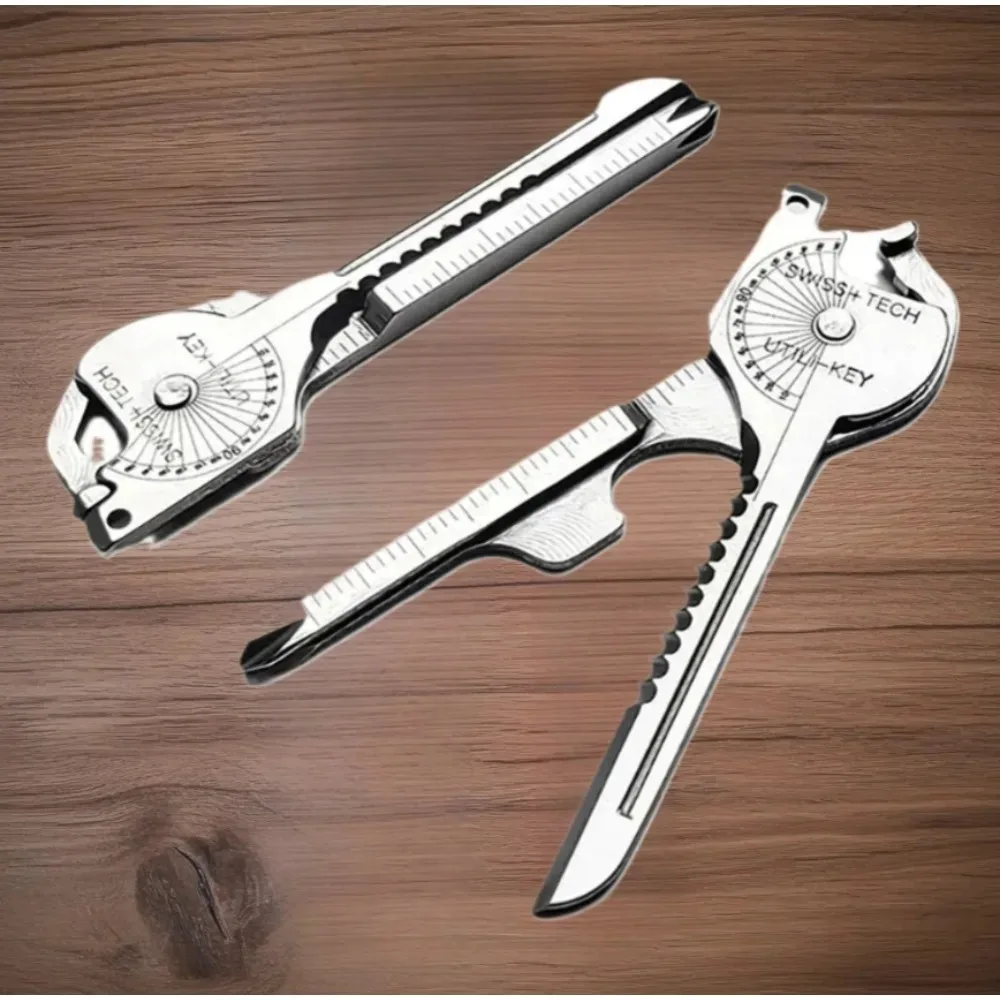 Compact Survival Keychain Tool 8-in-1 Multi-Function with Pliers Folding Screwdriver Bottle Opener for Outdoor Enthusiasts