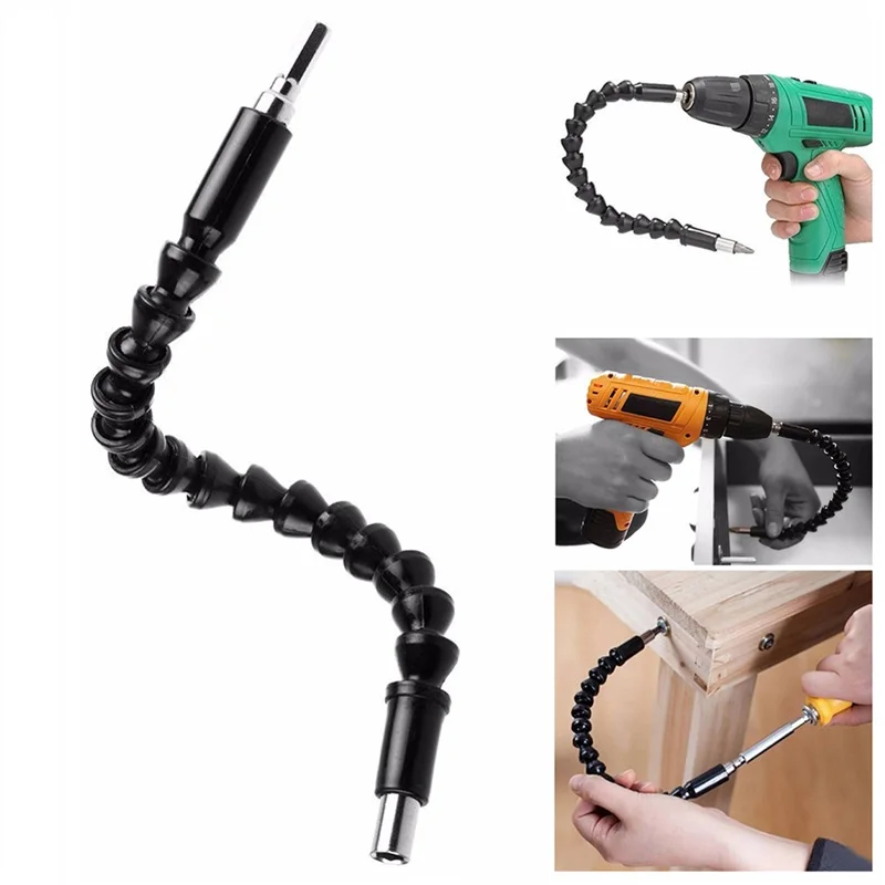 200-300mm hexagonal handle black soft shaft hand drill screwdriver head universal joint extend connect rod Power tool accessory view 4