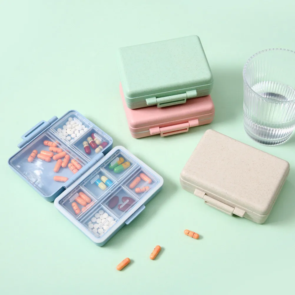 Multi-Compartment Portable Medicine Box for Travel Home Outdoor Use Small Storage Organizer Pills Distribution Weekly Daily