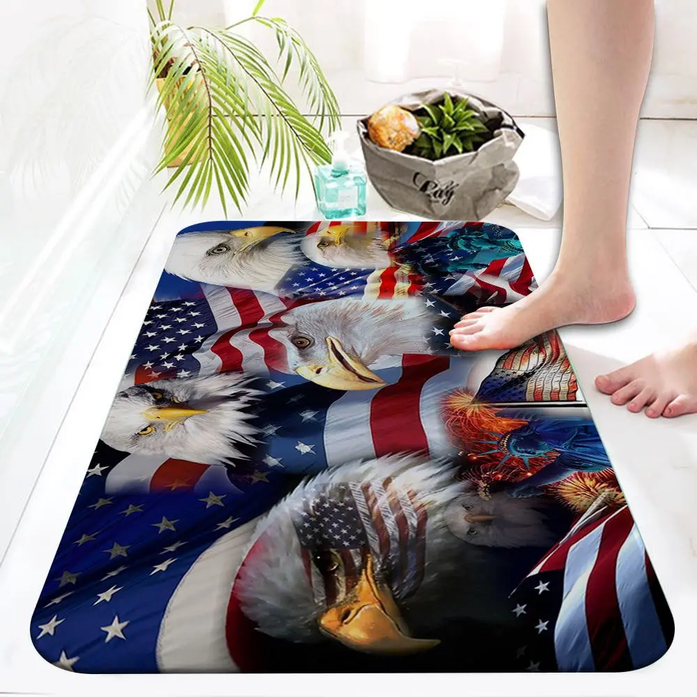 American Flag Long Rugs Nordic Style Bedroom Living Room Doormat Home Balcony Anti-Slip Household Carpets