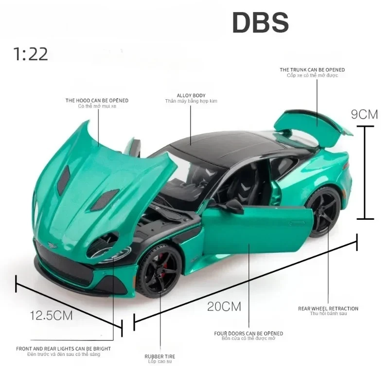 Alloy 1:22 DBS Car Model Diecasts Toy Car with Sound and Light Model Pendants Metal Collection Voiture Miniature
