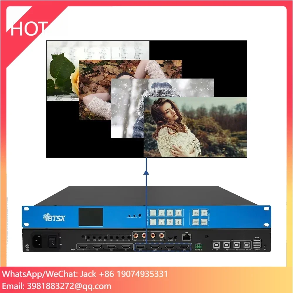 Bitvisus 4x4 2x2 1x4 4K60 لصق تراكب PIP فيديو الجلاد مصفوفة وحدة تحكم جدار الفيديو