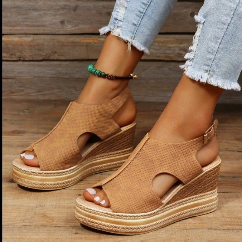 Woman Platform Wedge Sandals Female Fashion Elegant Ladies Slippers Summer Female Peep Toe High Heels Slides Sandalias Mujer