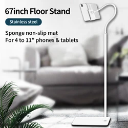 Support universel de téléphone et tablette, 67 pouces, en acier inoxydable, pour iPad, Samsung, Xiaomi, Huawei