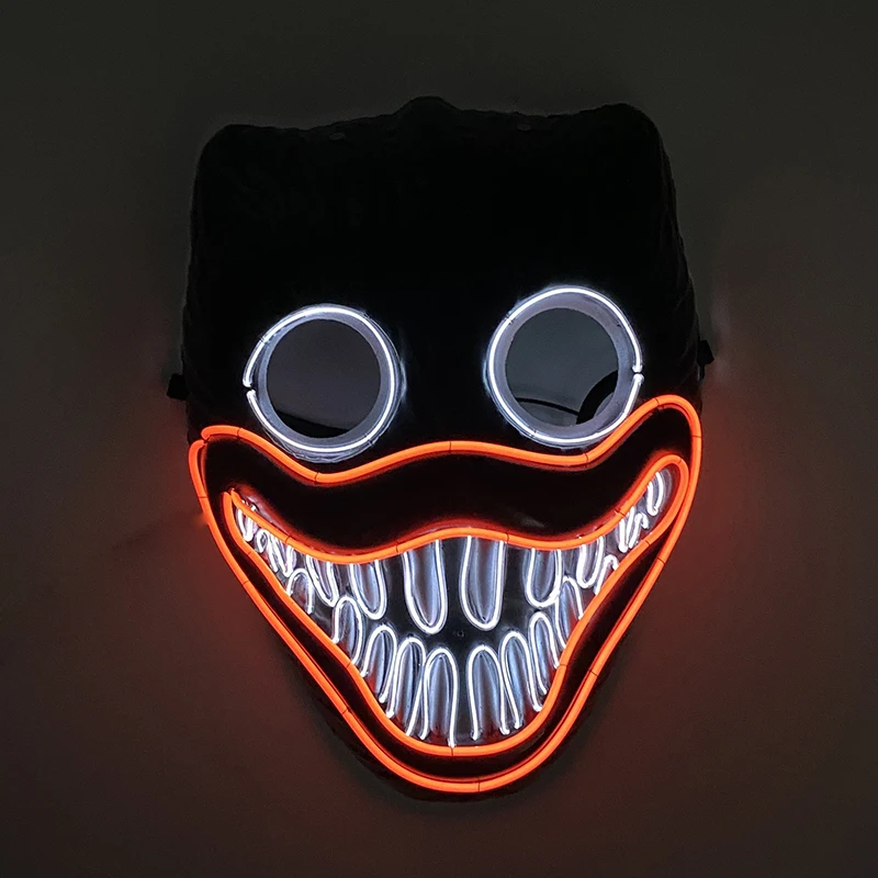 New Design Luminous Neon EL Party Mask Halloween Flashing Funny Mask Glowing In Dark Night  Hallowee Props Masquerade