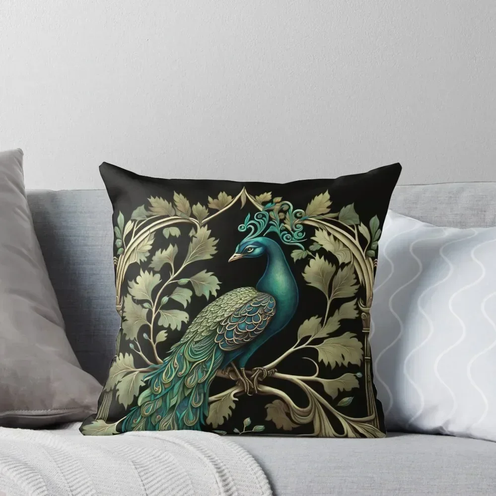 

Peacock - Art Nouveau Style Throw Pillow Luxury Sofa Cushions luxury home accessories Pillowcases For Pillows pillow