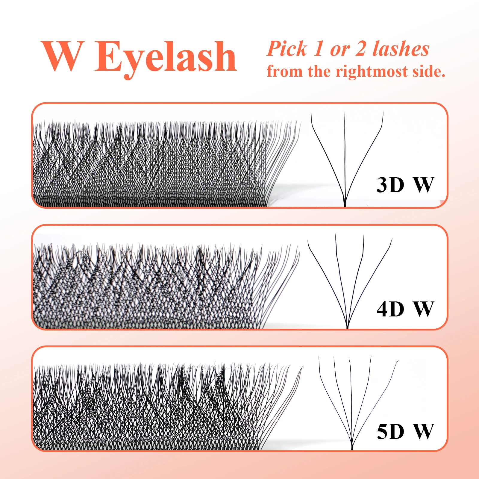 IFORME Narrow Tecnología Bloom 3D 4D 5D W Shape Eyelash Premade Fans Eyelash Extensions Natural Soft Light Full Dense