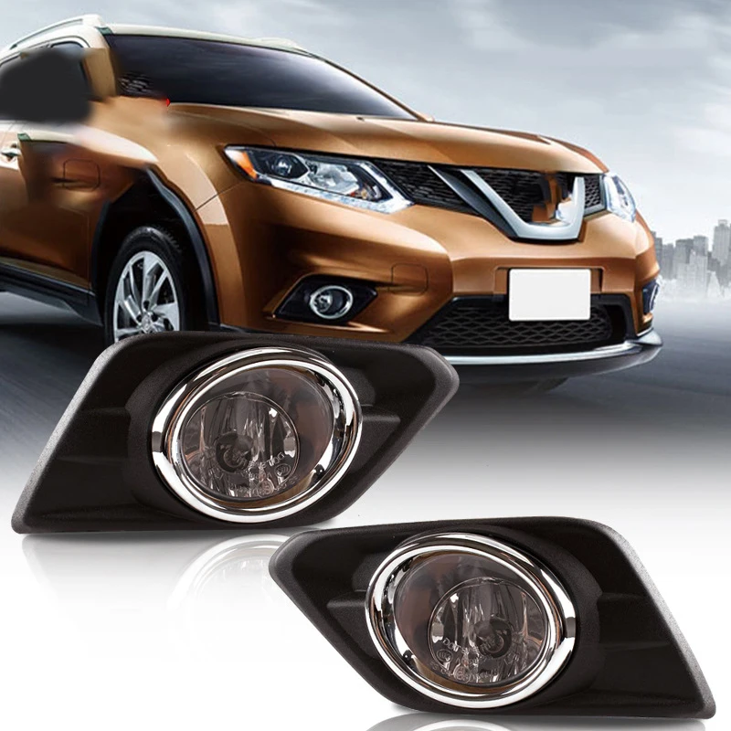 Car Fog Lights LED Fog Light Headlight Switch Harness Cover Fog Lamp Assembly Frame Grilles for Nissan X-Trail