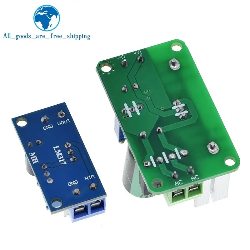 LM317T DC-DC Verstelbare Converter Buck Step Down Printplaat Module Lineaire Regulator Voeding Met Gelijkrichter Filter LM317