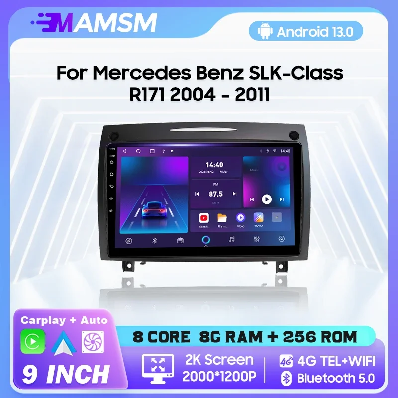 MAMSM Android 13 Car Radio For Mercedes Benz SLK-Class R171 2004 - 2011 Multimedia Video Player Navigation GPS Carplay Autoradio