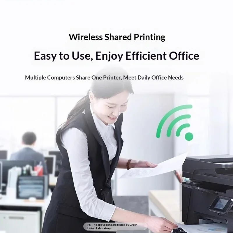 UGREEN 10941 Wireless USB Print Server Network Printer Sharing Adapter Automatic Queue Switching.