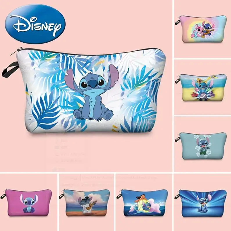 Disney Cartoon Figure Lilo & Stitch Makeup Bag Kawaii Cosmetic Bag for Girls Waterproof Cute Clutch Women Christmas Gift