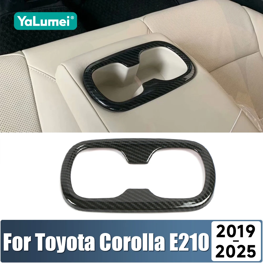 For Toyota Corolla E210 2019 2020 2021 2022 2023 2024 2025 Hybrid ABS Car Seat Back Row Water Cup Holder Cover Frame Trim