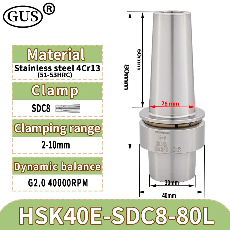 プルツールホルダー、リアドローディーホール加工ツール、高精度CNC旋盤、hsk25e hsk32e hsk40e、sdc6、sdc8