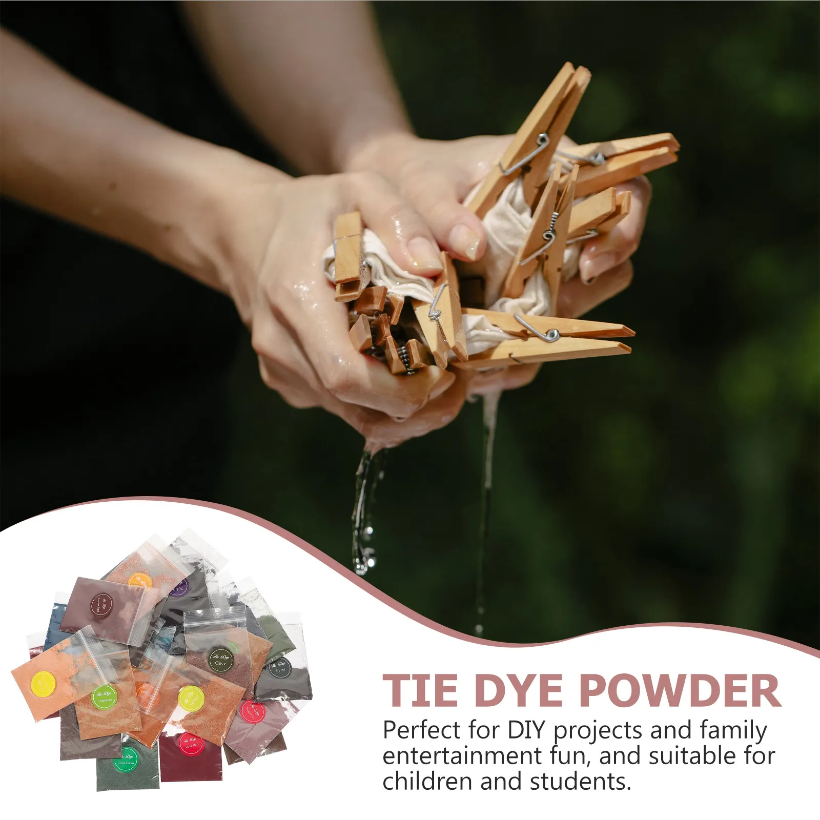 32 Bags Tie Dye Powder Kit Bulk Refill Set Rich Colors for Tie Dyeing Clothing Fabric DIY Crafts Summer Camp Activities Party