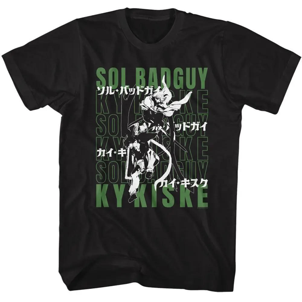 Guilty Gear Sol Badguy And Ky Kiske Black Gaming T Shirt