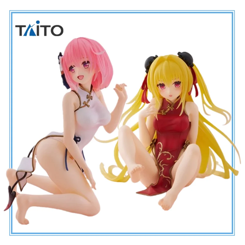 

In Stock Original TAITO Desktop Cute Konjiki No Yami Momo Belia Deviluke Chinese Dress Ver PVC Anime Character Model Toys Gifts