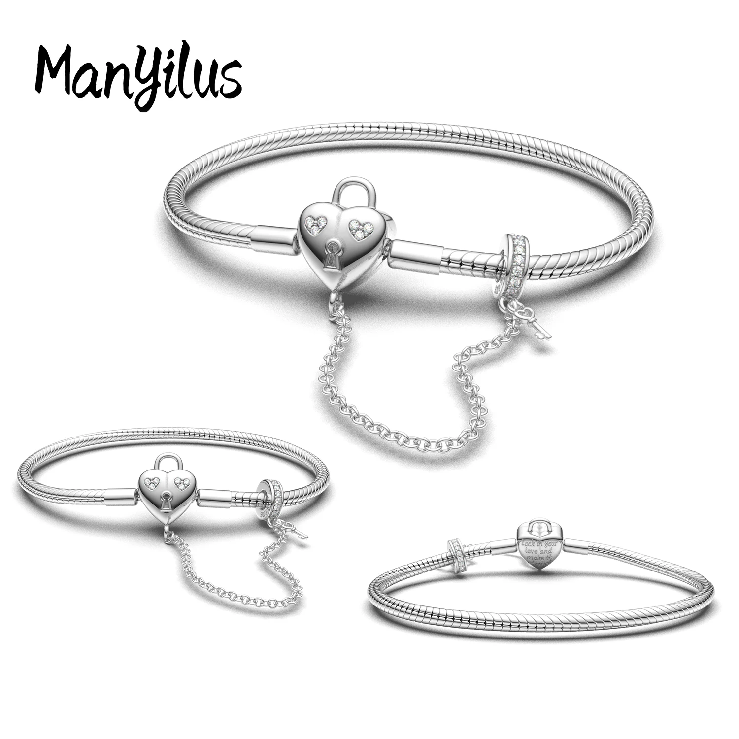 Women Accessories Pandora - 마니율스 925 스털링 실버 하트 락