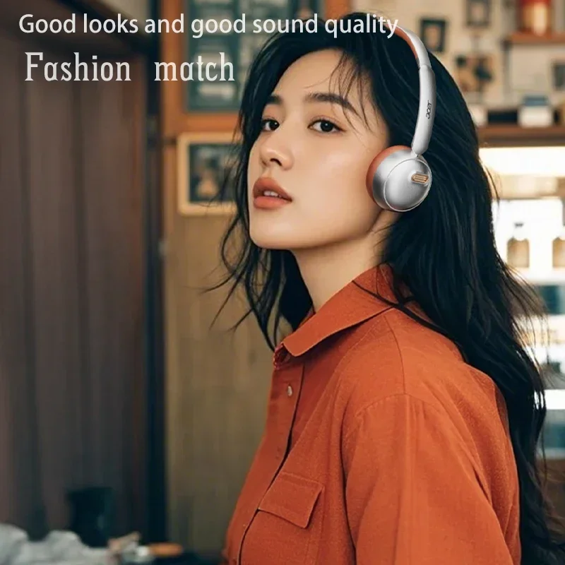 Acer سماعات بلوتوث INS ريترو ستايل فوق الأذن سماعة لاسلكية بلوتوث 5.4 HIFI سماعة ستيريو ألعاب 70H وقت اللعب OHW111 #6