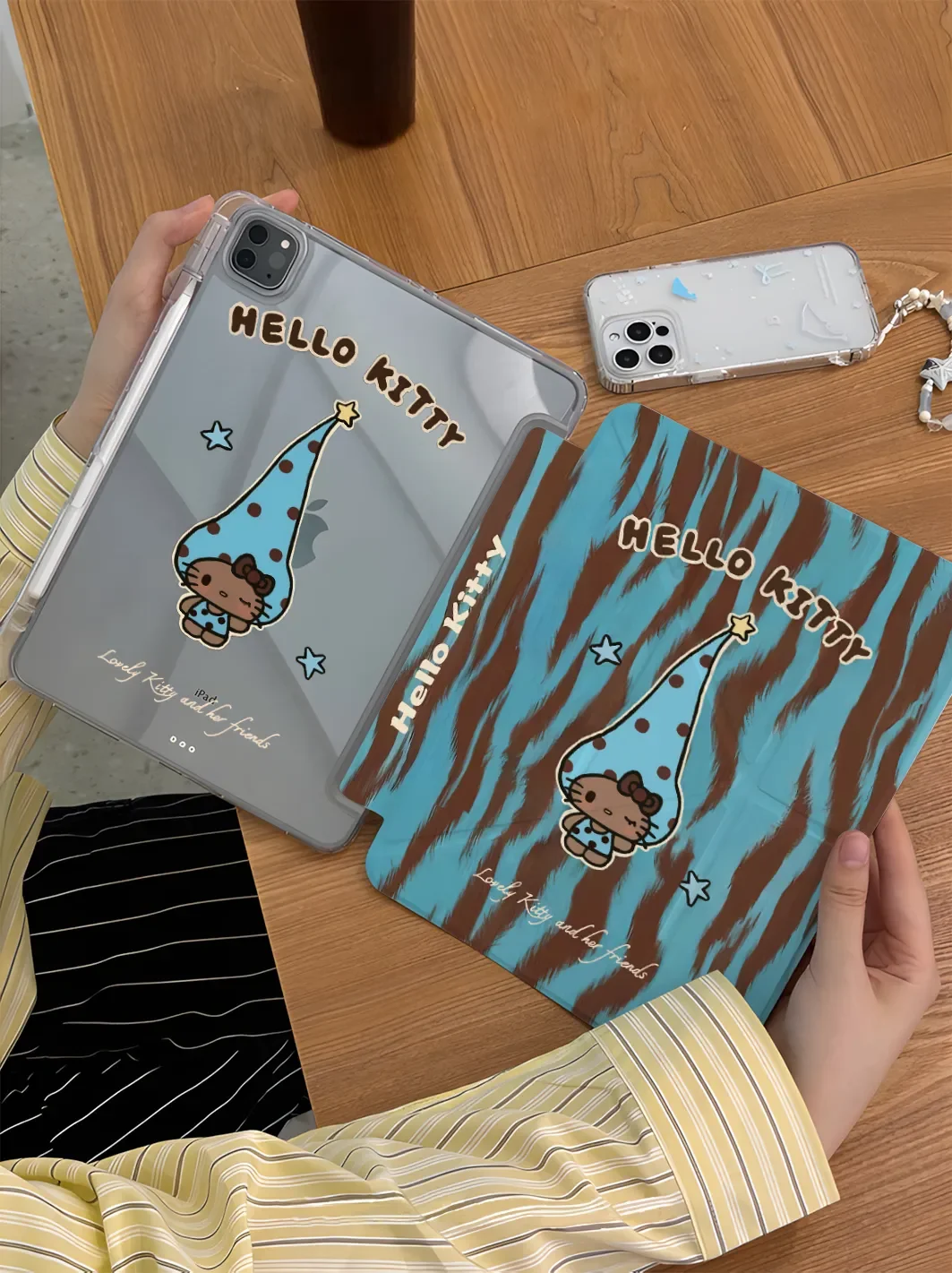 

Чехол-капюшон Hellos-Kittys с синим леопардовым принтом для iPad Pro 13, 11-го поколения, M5, M4, 12.9, A16, 10, 8, 7, 9-го, 10-го поколений, для iPad Air 11, Mini, чехол для планшета