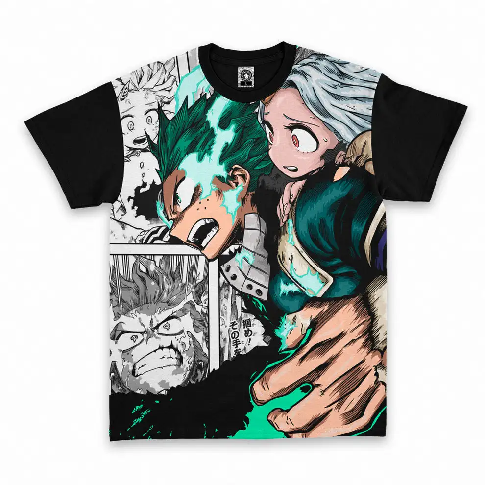 My Hero Academy Green Valley Outages&Bad Guys Short Sleeved Anime Manga Street Hip Hop Loose Cosplay Top