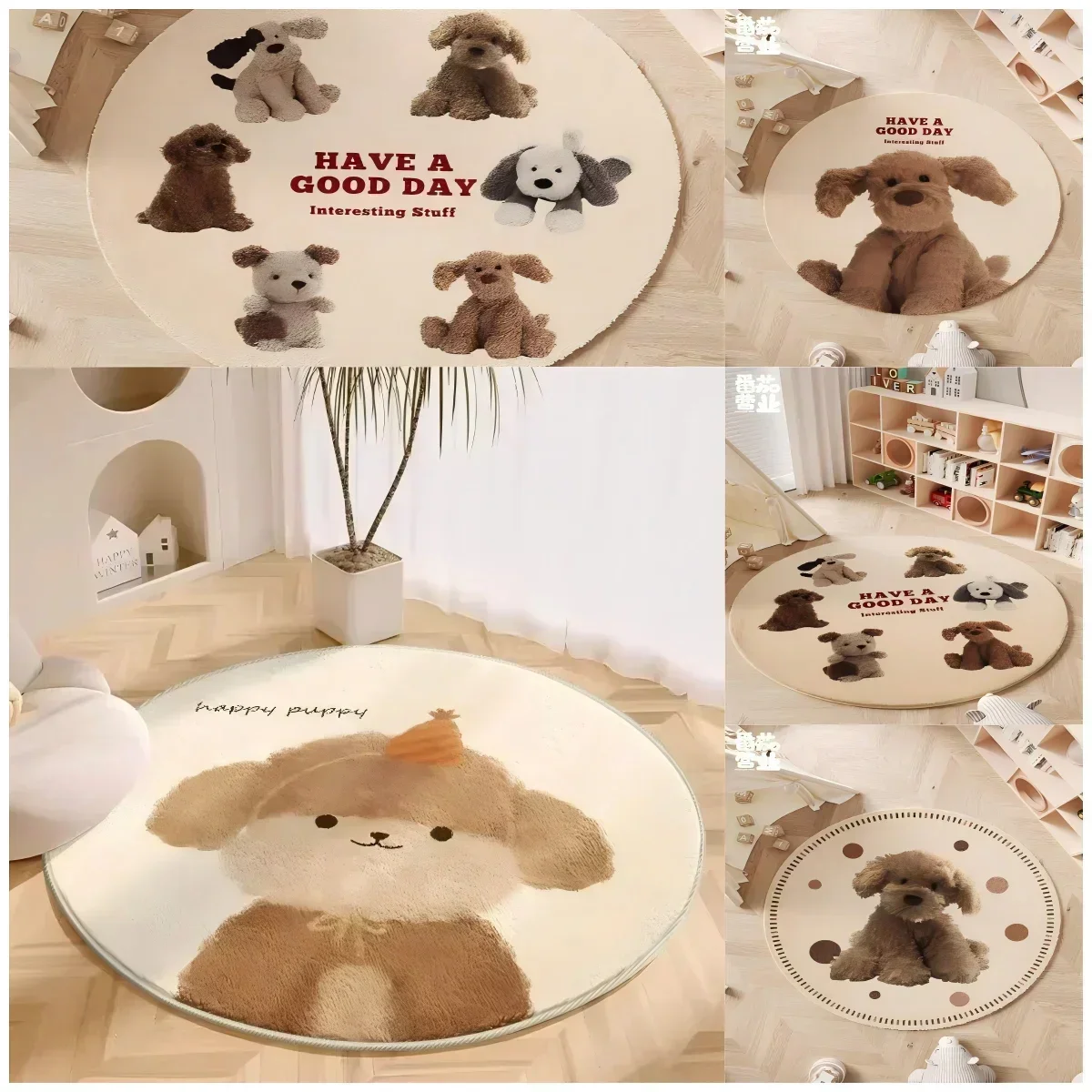 2.0 Verbessertes Material kann Tier rund Schlafzimmer Studie Lesereich Teppich Kinderzimmer Drehstuhl Matte Spiel Teppich bestehen