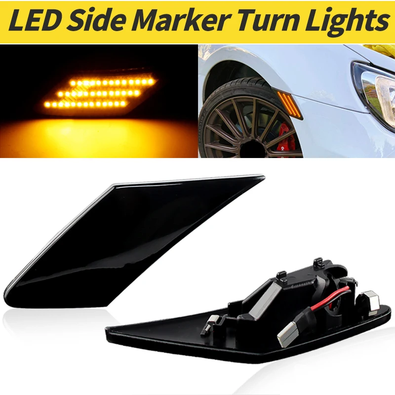 

2 шт. Янтарный светодиодный боковой габаритный фонарь указателя поворота для Scion FR-S для Subaru BRZ для Toyota FT86 GT86 OEM # :SC2555100