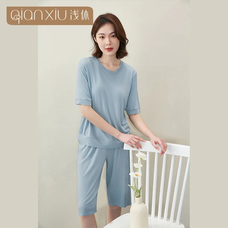 Zomer Vrouwen Casual Pyjama Sets Vrouwelijke Zachte Modale Nachtkleding Pak vrouwen Pijama Mujer Grande Top Kwaliteit Thuis Kleding