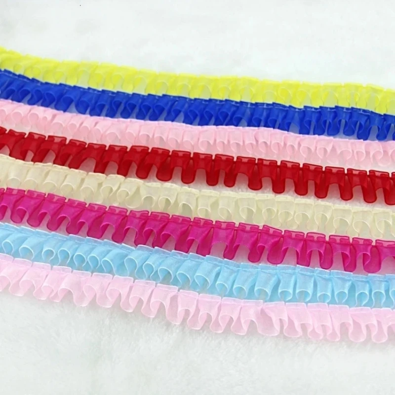 Hot Organza Encryption Crumpled Tulle Lace Ribbon DIY Toy Doll Pet Clothing Making Materials Children Clothes Baby Cradle Trim