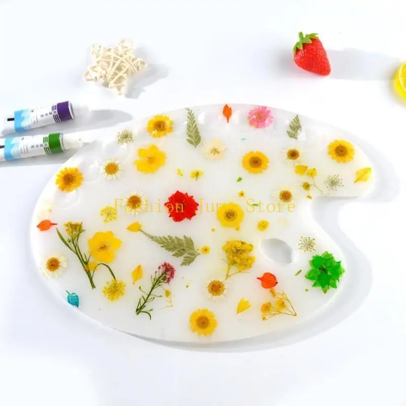 N5KA Resin Casting Mold Eye Makeup Irregular Oval Palette Panel Mould Crafts