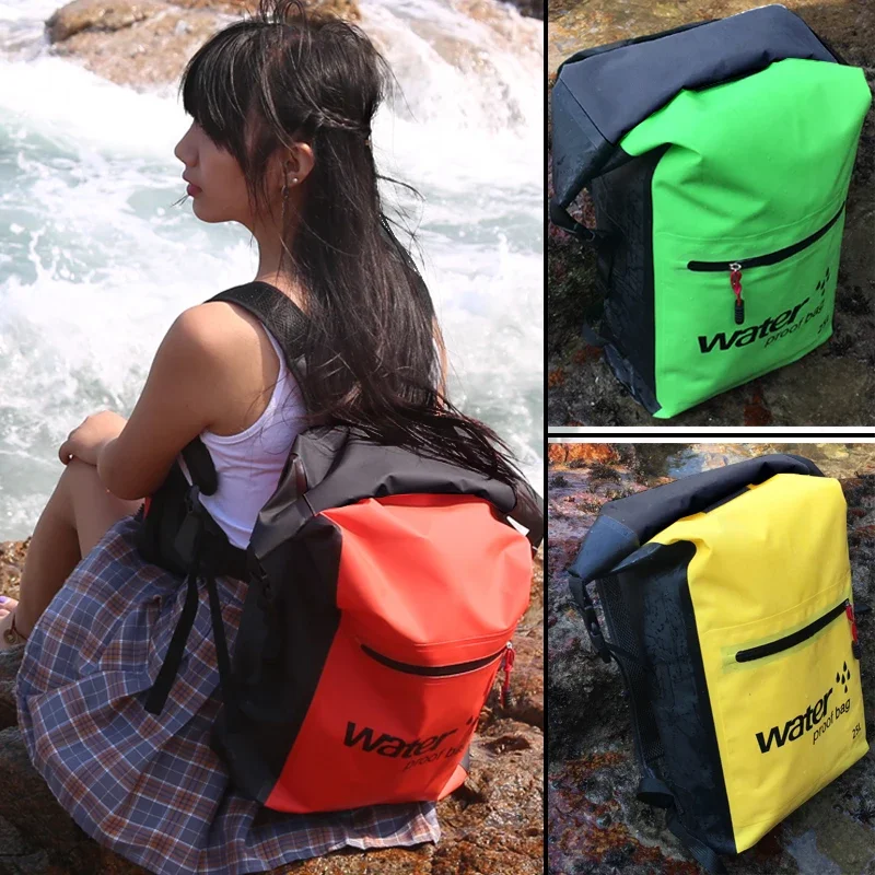 Mochila impermeable de 25L, bolsa seca, bolsa de almacenamiento, para natación, Rafting, Kayak, río, Trekking, navegación flotante