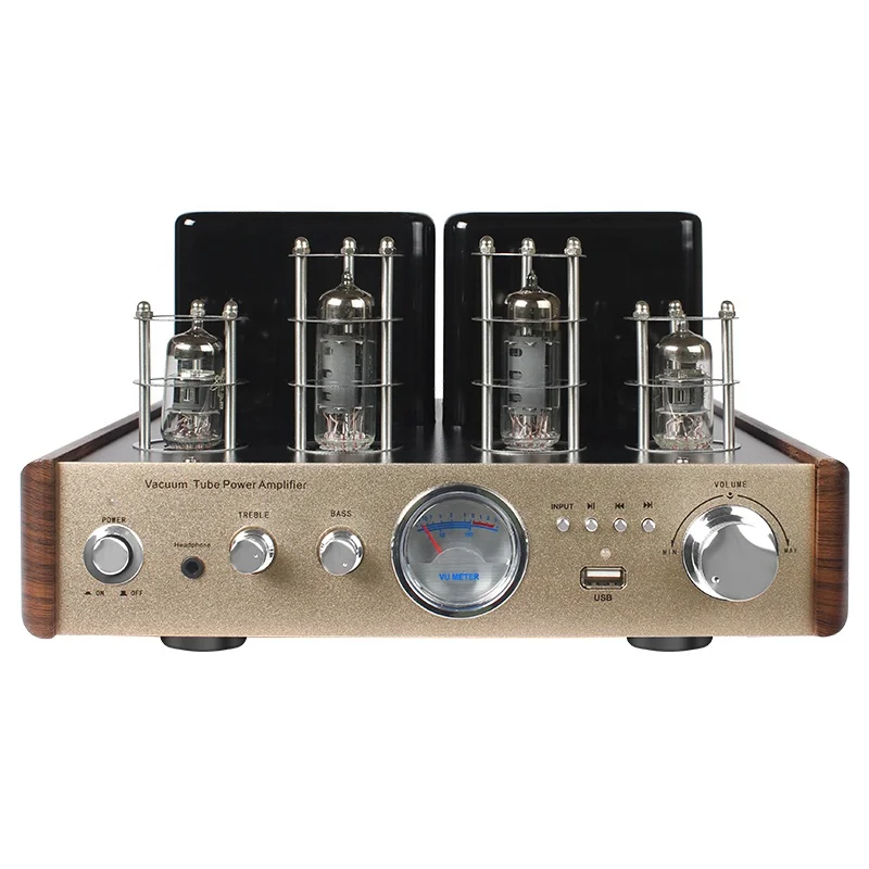 2021 Hot Selling 60W HiFi Home Theater Audio Stereo Vacuum Tube Power Amplifier AV-2030BL