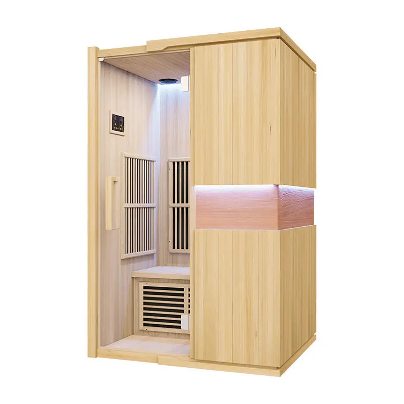 

Modern Far Infrared Sauna 2 Person Wooden Cannada Hemlock Cedar Indoor Sauna Room