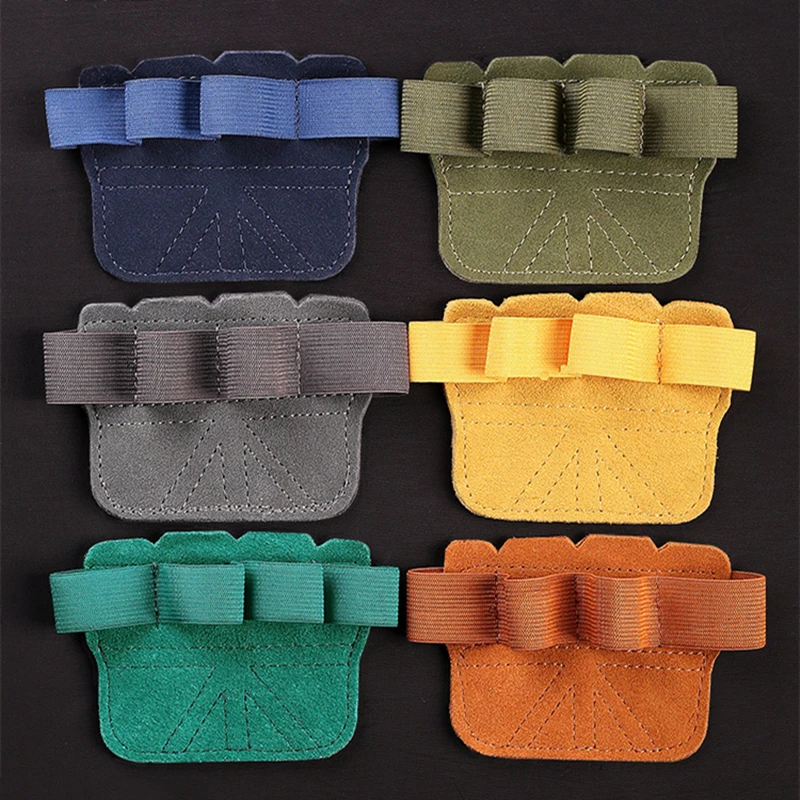 قفازات جلدية لرفع الأثقال للتدريب مضادة للانزلاق نصف إصبع للتدريب واللياقة البدنية ورياضة الجمباز وقبضة سحب ما يصل للرجال والنساء