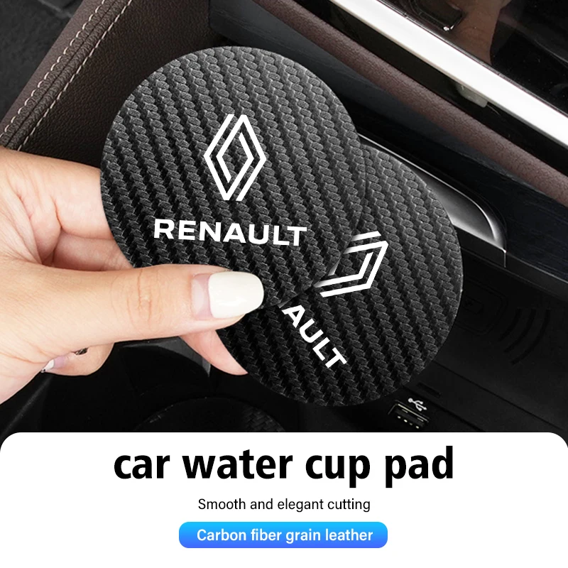 2pcs Car Water Cup Holder Mat Anti Slip Insert Coasters Pads For Renaul Koleos Kadjar Scenic Megane 4 2 3 Trafic Logan